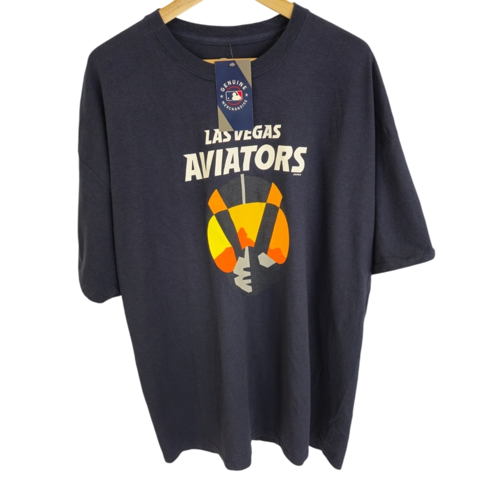 NWT MLB Las Vegas Aviators Graphic Blue Short Sleeve Tshirt 100% Cotton Size 2XL